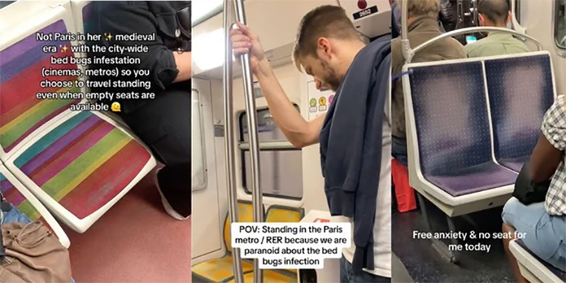 Khi đi tàu điện ngầm, người dân Paris không dám ngồi lên ghế nệm