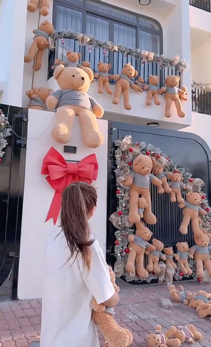 Cặp đồng tính Bi Bảo - Múi Xù dán gấu bông khắp nhà trang trí Noel, netizen nhìn xong chỉ lo sợ một điều - ảnh 5