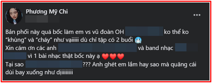 Đang diễn cực sung, Phương Mỹ Chi bị nhạc công ném dùi ra giữa sân khấu khiến cô thốt lên: 'Anh ghét em lắm sao?' - ảnh 3