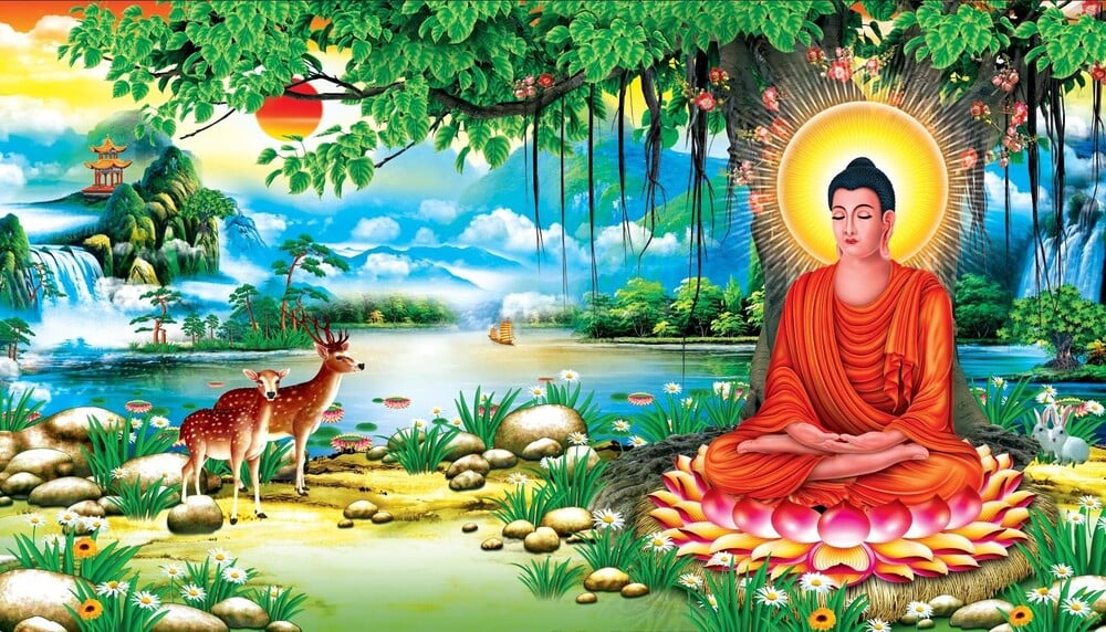 Ảnh minh hoạ Đức Phật Thích Ca tu dưới gốc cây bồ đề