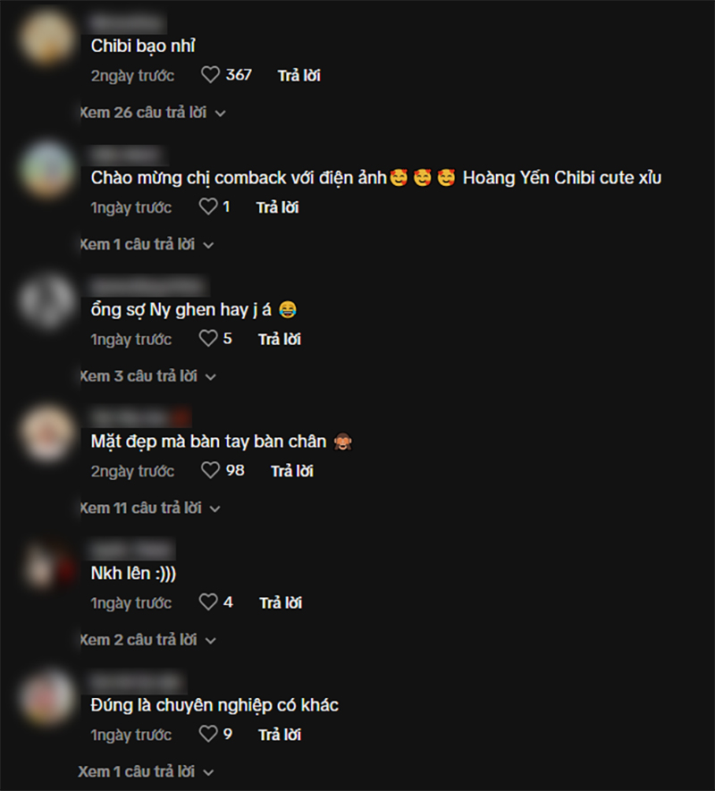 Nhiều bình luận cảm thán của cộng đồng mạng dưới video hậu trường chụp ảnh của Hoàng Yến Chibi và Ngô Kiến Huy