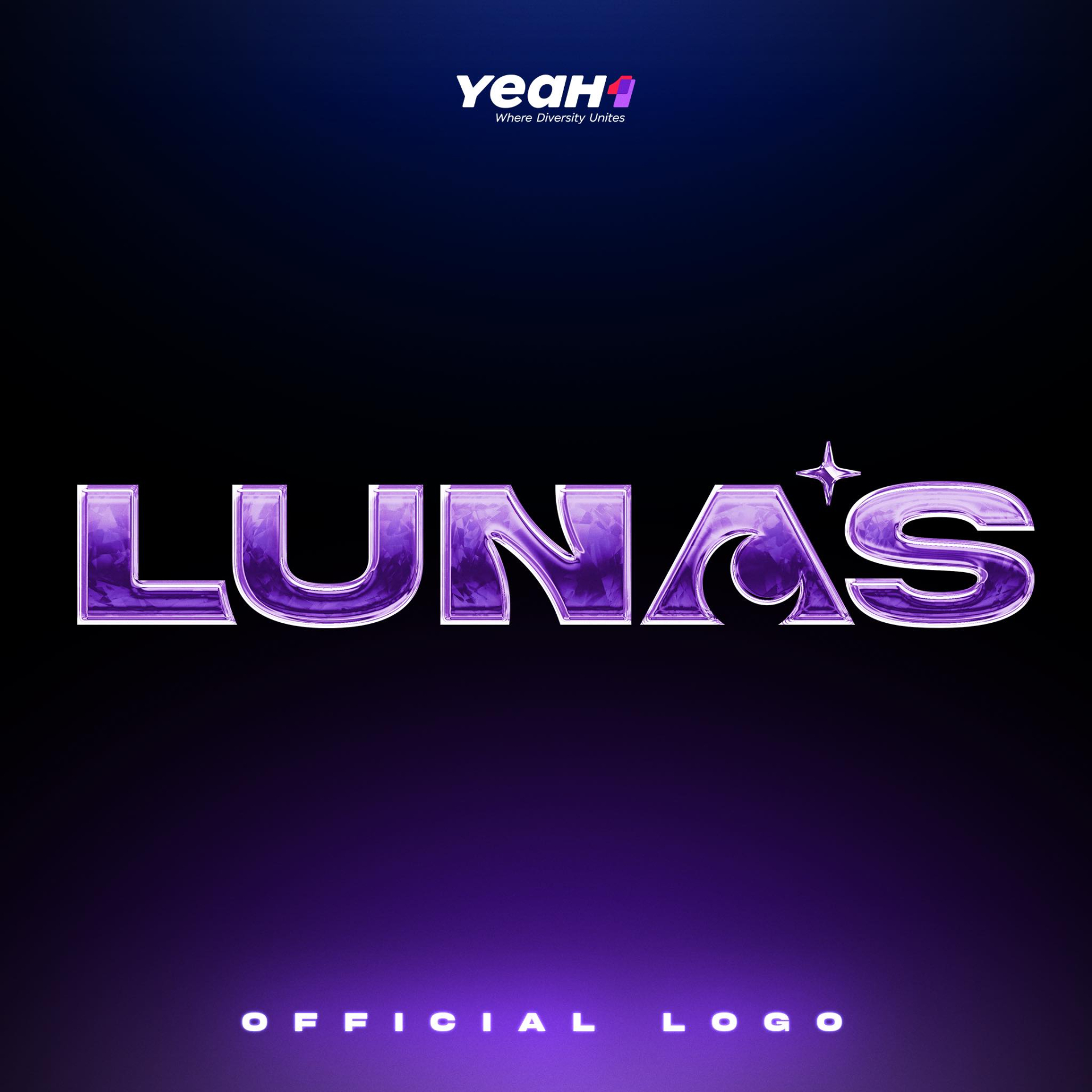 Logo chính thức của nhóm nhạc LUNAS với tông màu tím