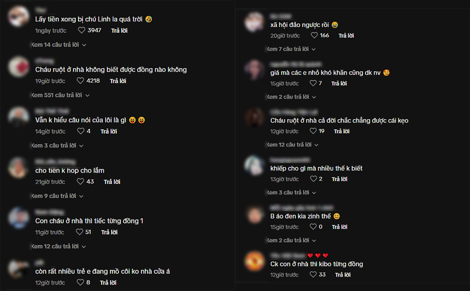 Nhiều bình luận chỉ trích bên dưới video Lôi Con nhận tiền thu hút hàng ngàn lượt like