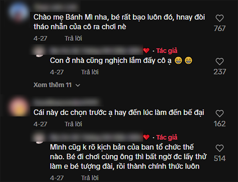 Mẹ của Vy Trâm cho biết bé được chọn trong một dịp tình cờ