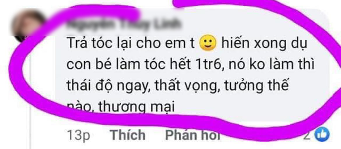 Những bình luận kể lại người thân từng bị salon tóc dụ dỗ làm tóc đắt tiền khi đến hiến tóc