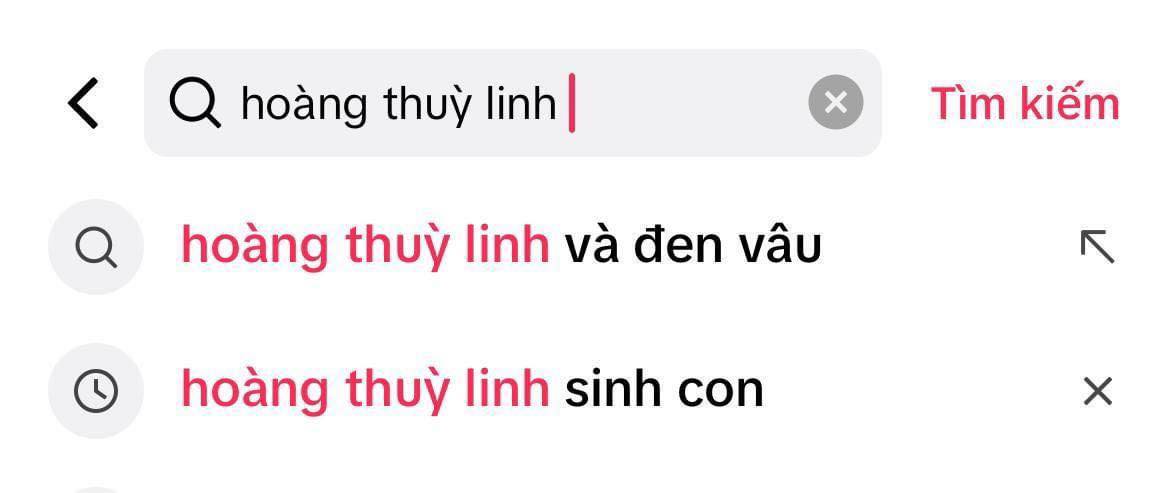 Cụm từ Hoàng Thùy Linh và Đen Vâu có lượt tìm kiếm cao trên Tiktok