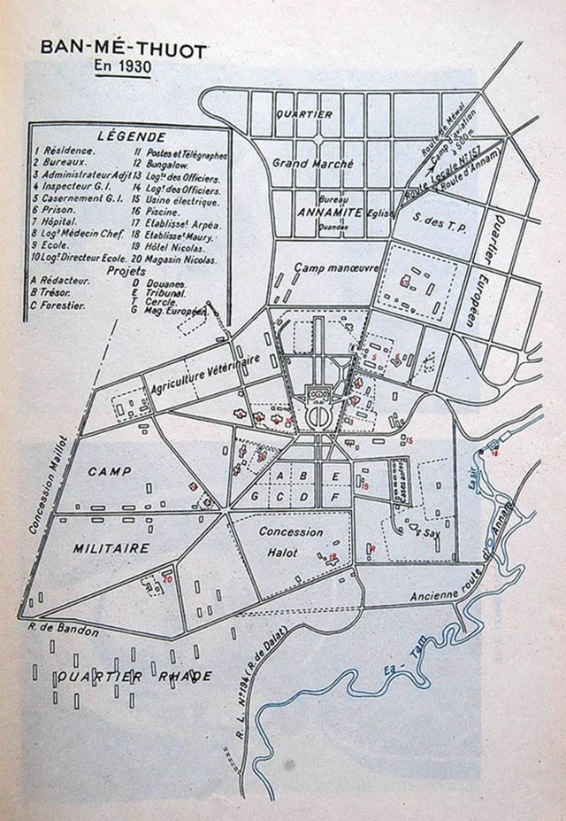 Bản đồ Buôn Ma Thuột được ghi lại vào năm 1930