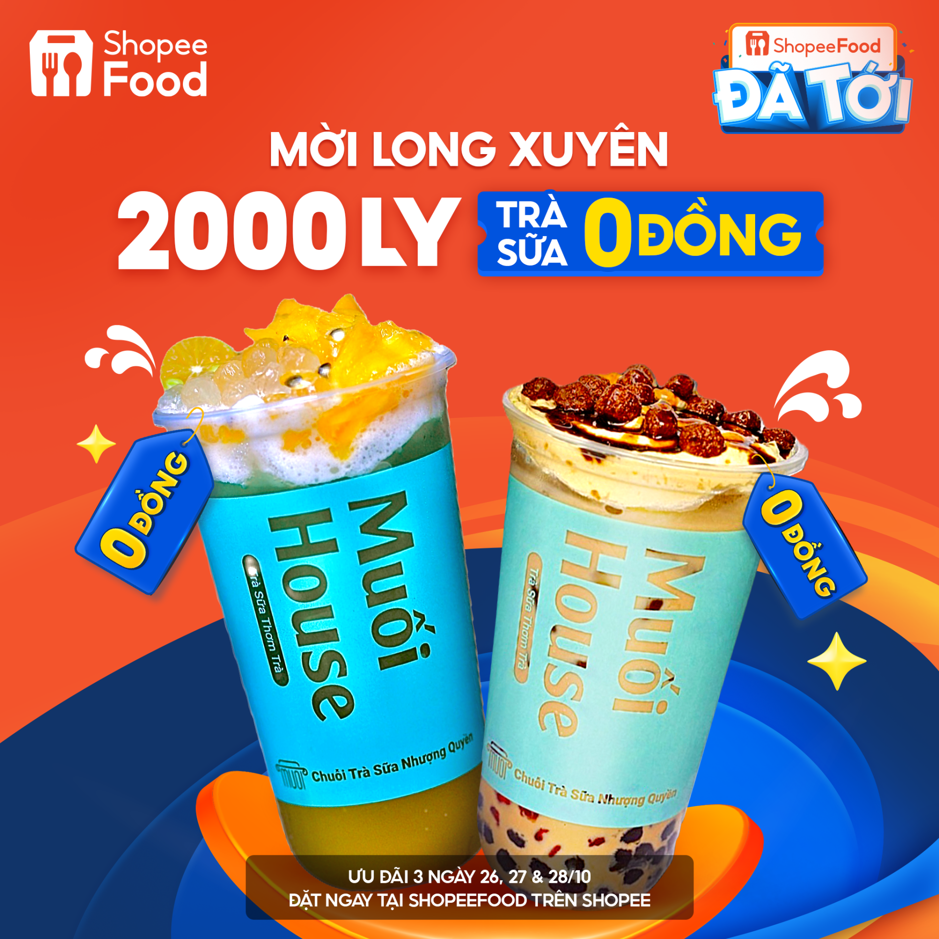 Màn “chào sân” chấn động của ShopeeFood: Mang 2.000 ly trà sữa 0Đ “đổ bộ” Long Xuyên - ảnh 1