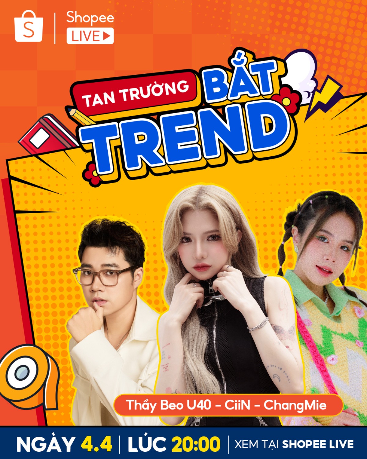 Dự “hội trại” online siêu đặc biệt dịp 4.4 cùng bộ ba Thầy Beo U40 - CiiN - ChangMie trên sóng Shopee Live - ảnh 1