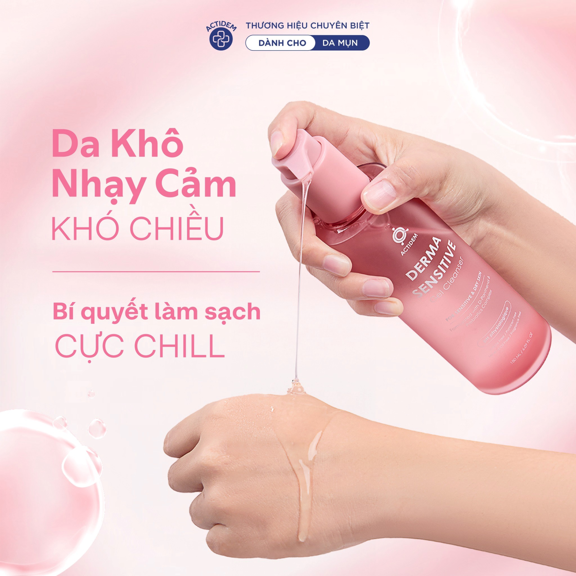Trải nghiệm 30 ngày tạm biệt làn da nhạy cảm khó chiều cùng với gel rửa mặt Actidem Derma Sensitive - ảnh 1