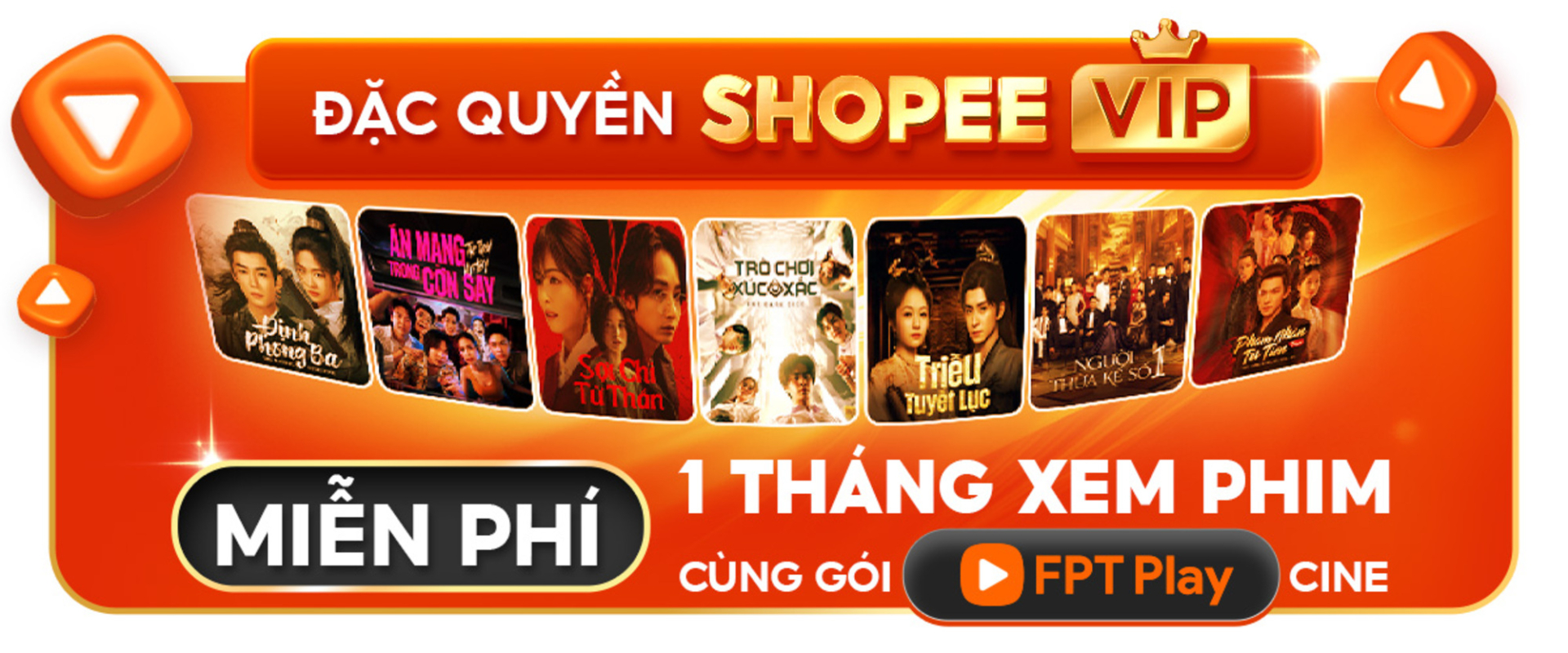 Tin vui cho hội mê phim, ShopeeVIP miễn phí một tháng xem phim trên FPT Play Cine - ảnh 1
