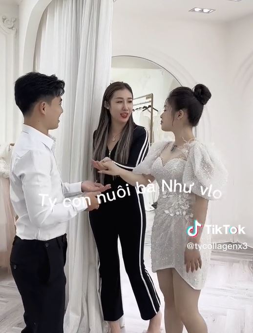 Huỳnh Như bên con gái nuôi trong một video.