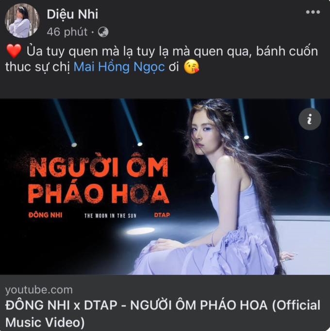 Diệu Nhi cũng chia sẻ MV của Đông Nhi, xóa tan tin đồn rạn nứt.