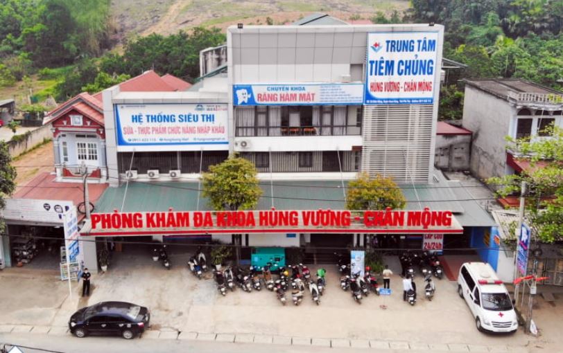 Phòng khám đa khoa Hùng Vương - Chân Mộng, nơi xảy ra vụ việc.