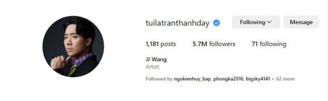 Fan phát hiện Trấn Thành chú thích thêm cái tên JJ Wang trên Instagram.