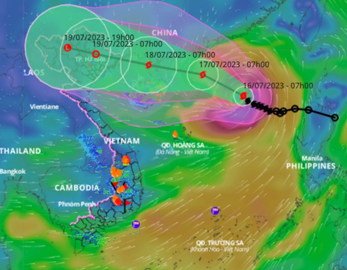 Cơn bão số 1 Talim đang tiến gần đến Việt Nam (ảnh minh họa)