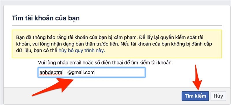 Những bước để lấy lại tài khoản Facebook.