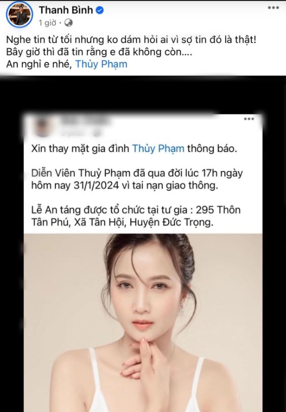 Nữ diễn viên Việt Nam qua đời ở tuổi 34: Thanh Trúc, Thanh Bình và dàn sao Việt bàng hoàng chia buồn - ảnh 2