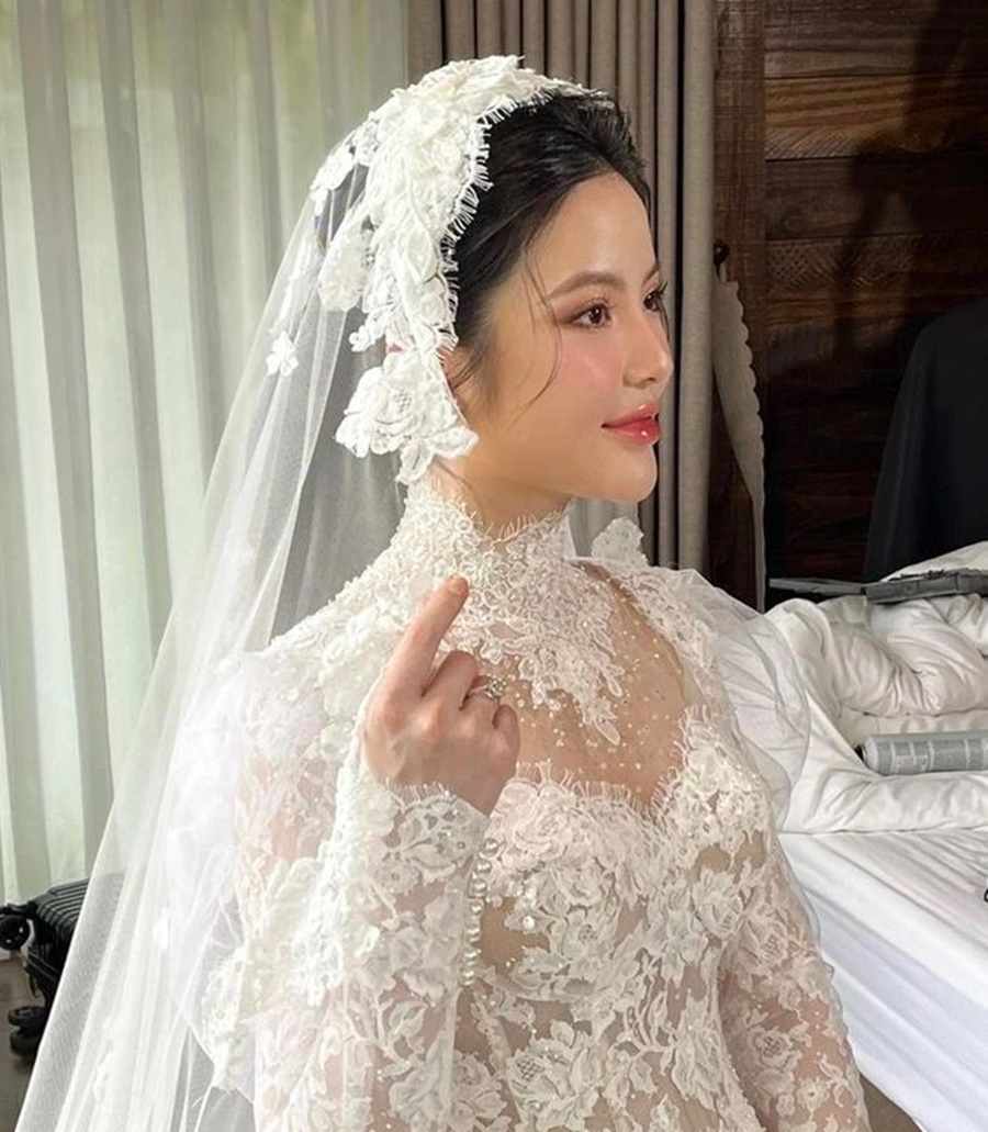 Soi váy cưới 150 triệu của Chu Thanh Huyền, một chi tiết đặc biệt khiến giá trị cao vút lên trăm triệu - ảnh 3
