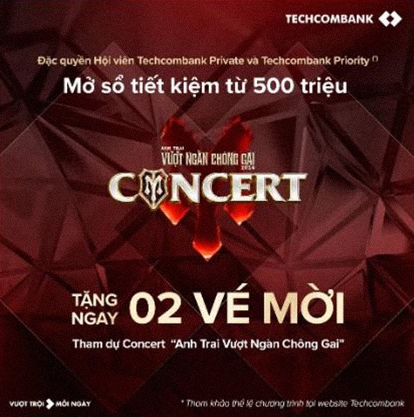 Techcombank dành tặng 4.500 vé concert Anh Trai Vượt Ngàn Chông Gai 2024 cho khách hàng