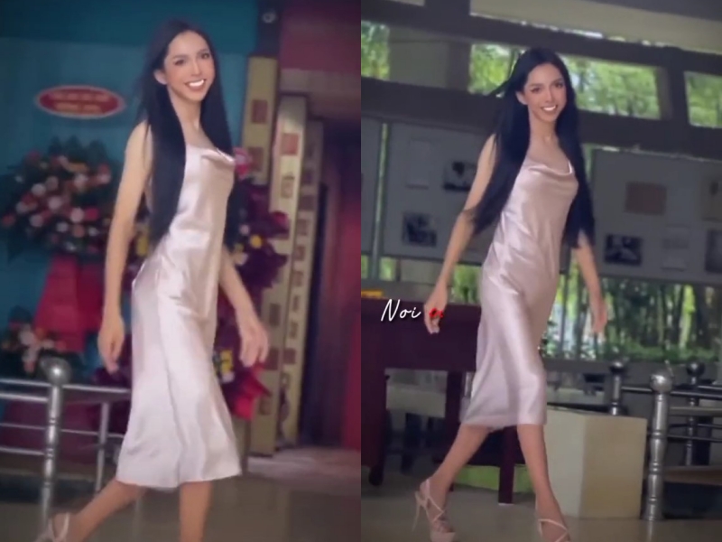 Vừa ghi danh thi Hoa hậu, TikToker Võ Thành Ý bị fan sắc đẹp chỉ trích vì mặc váy hai dây catwalk nơi tôn nghiêm - ảnh 7