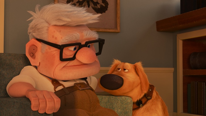 Hai nhân vật được yêu thích trong bộ phim 'Up' Carl và chú chó Dug của ông. (Ảnh:Pixar)