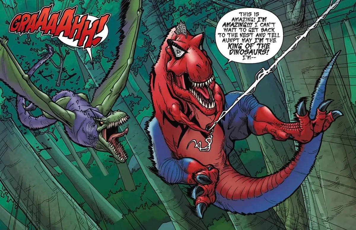 Spider-Rex mang hình dạng khủng long độc đáo.