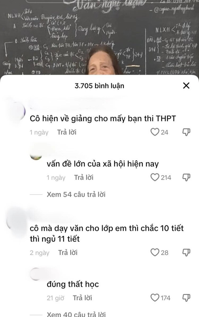 Cô giáo về hưu dạy trên TikTok, ở dưới là hàng loạt bình luận khiếm nhã: Buồn cho một bộ phận giới trẻ - ảnh 3