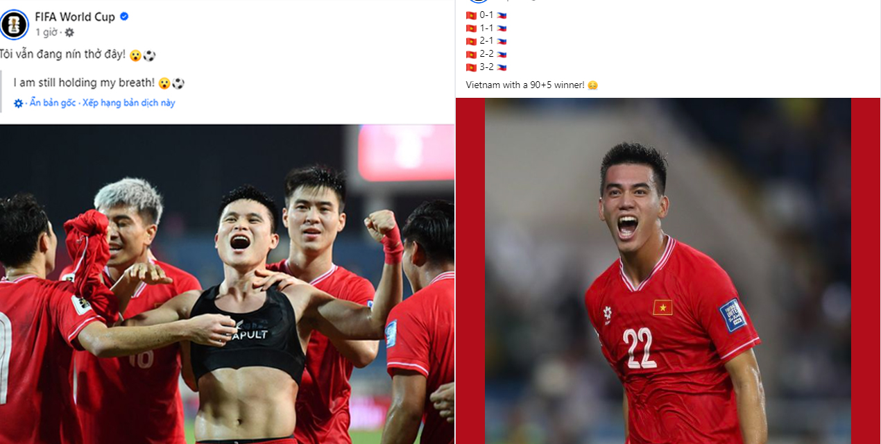 Đội tuyển Việt Nam thắng Philippines, được fanpage 59 triệu của FIFA chúc mừng bằng tiếng Việt - ảnh 2