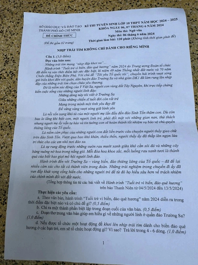 Nhiều học sinh TP.HCM mắc lỗi này trong kỳ thi lớp 10 môn Văn, chuyên gia giáo dục lưu ý - ảnh 1