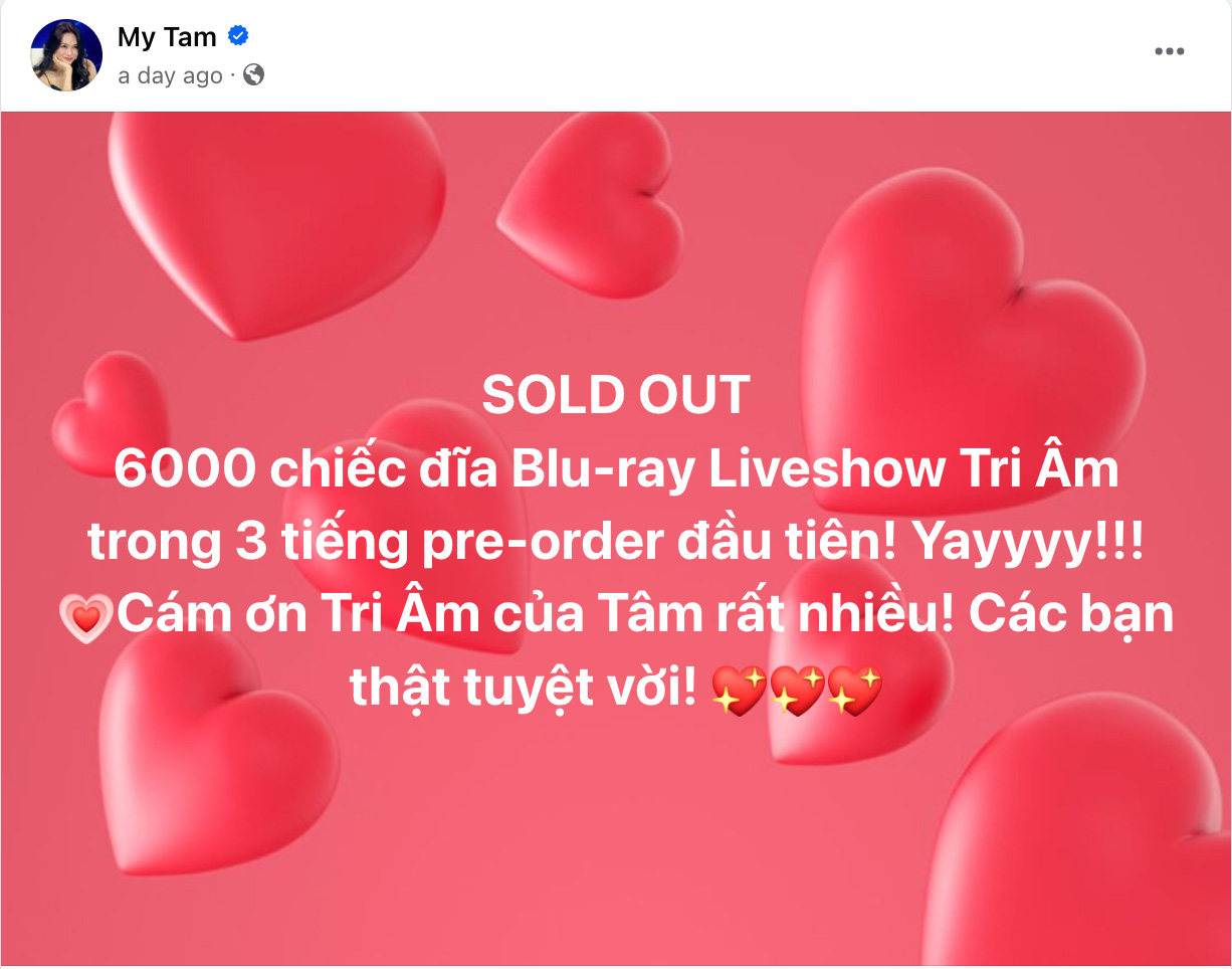 Mỹ Tâm bán sạch 6,000 đĩa liveshow Tri Âm chỉ trong 3 giờ đồng hồ - ảnh 1