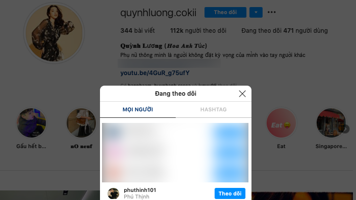 Quỳnh Lương cũng đang follow Phú Thịnh.