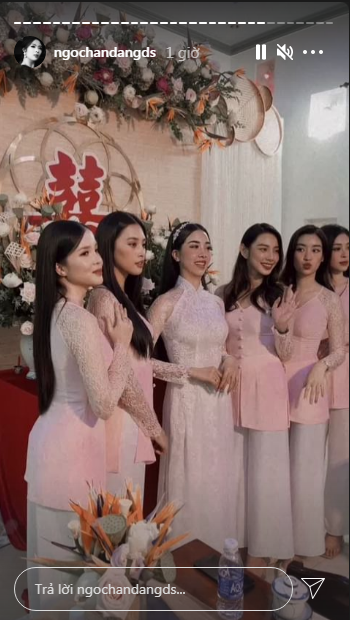 Dàn phù dâu toàn Hoa hậu, Á hậu trong đám cưới của Á hậu Thúy An ở Kiên Giang.
