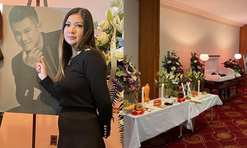 Ca sĩ Phạm Thanh Thảo đến viếng tang lễ cố ca sĩ Vân Quang Long tại Mỹ.