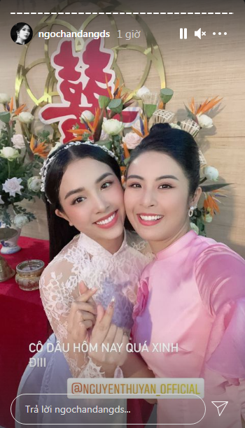 Hoa hậu Đặng Ngọc Hân cũng có mặt tại hôn lễ của Á hậu Thúy An.