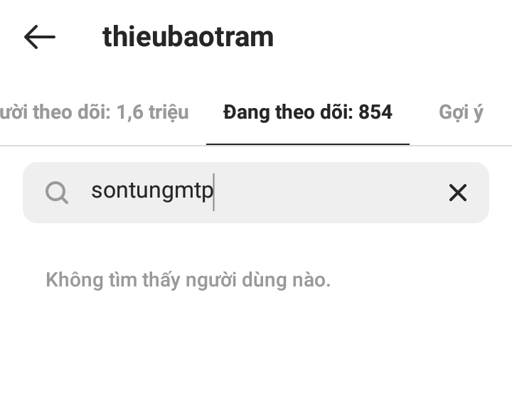 Cả Sơn Tùng M-TP và Thiều Bảo Trâm đã bỏ follow nhau trên Instagram.