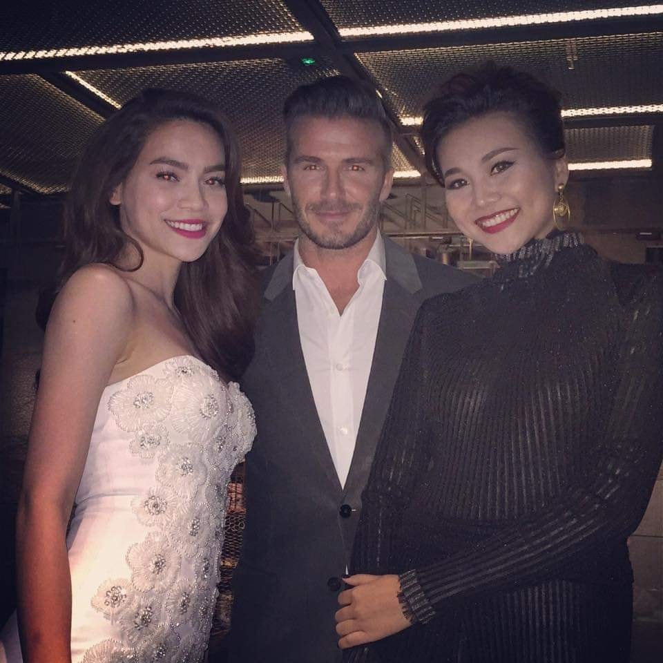Hồ Ngọc Hà cùng Tóc Tiên, Thanh Hằng trong các sự kiện có sự hiện diện của David Beckham.  
