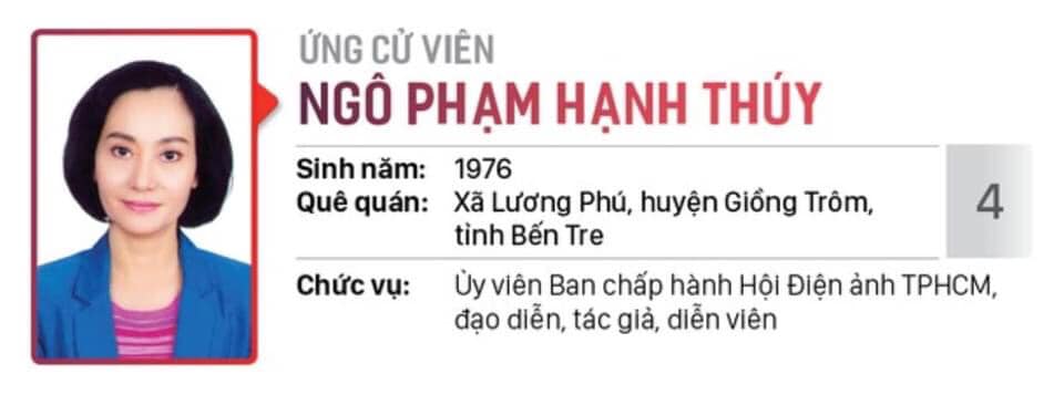 NSUT Hạnh Thúy ứng cử Đại biểu Hội đồng nhân dân Thành phố Hồ Chí Minh