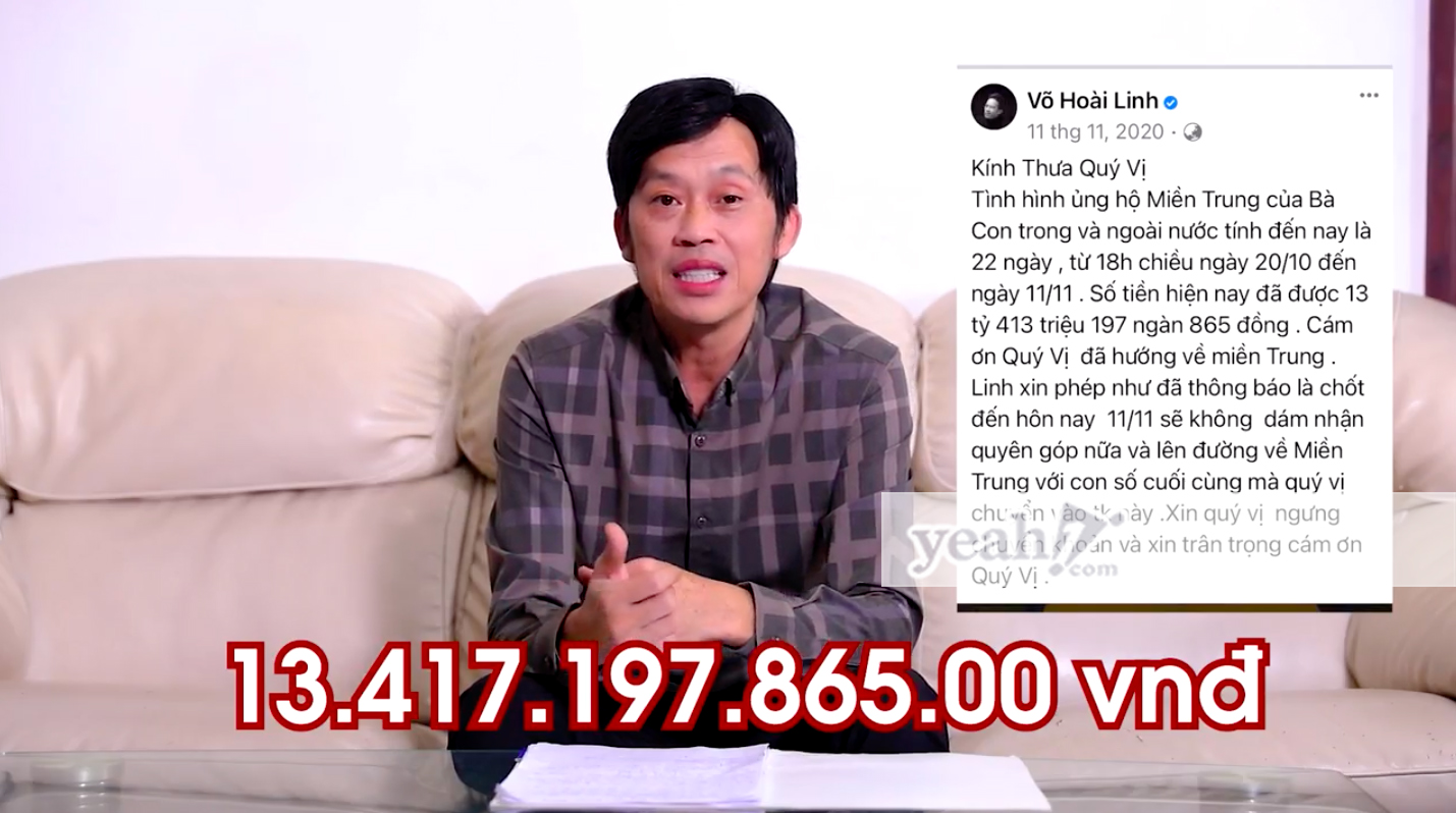 NS Hoài Linh trực tiếp quay clip lên tiếng về tiền cứu trợ miền Trung: Tôi không đánh đổi 30 năm sự nghiệp lấy 13 tỷ