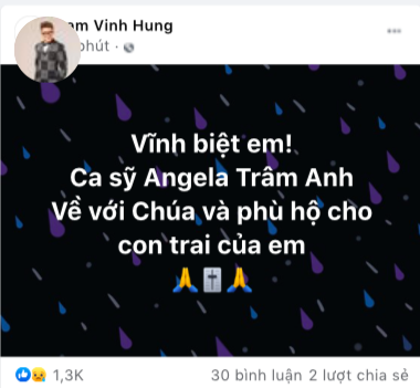 Đàm Vĩnh Hưng nghẹn ngào tiễn đưa nữ ca sĩ Angela Trâm Anh qua đời ở tuổi 36, để lại con nhỏ mới 5 tuổi