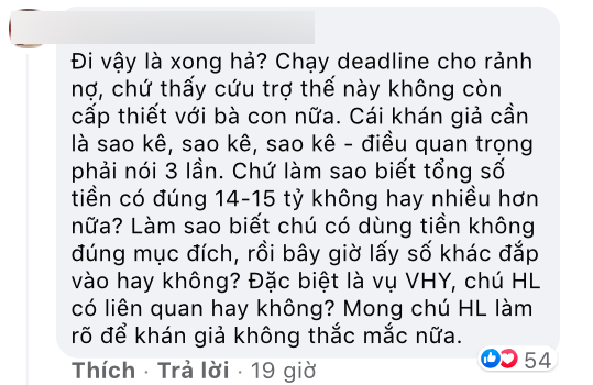 Khán giả yêu cầu NSUT Hoài Linh công khai sao kê quá trình giải ngân tiền cứu trợ miền Trung