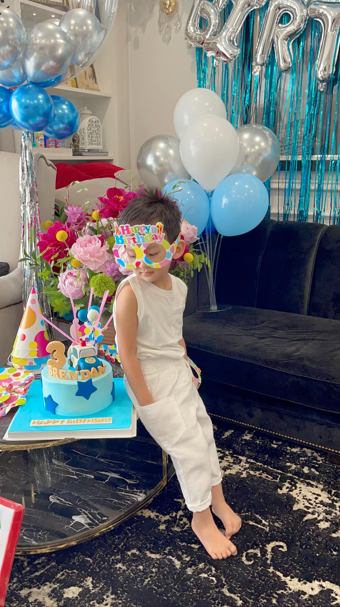 Vợ chồng Thuý Diễm và Lương Thế Thành tổ chức sinh nhật tròn 3 tuổi đặc biệt cho con trai giữa mùa dịch