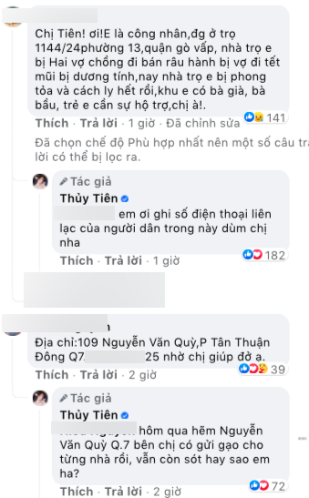 Ca sĩ Thuỷ Tiên thông báo phát lương thực tại Tp.HCM,  người dân kêu cứu vì khó khăn mùa dịch