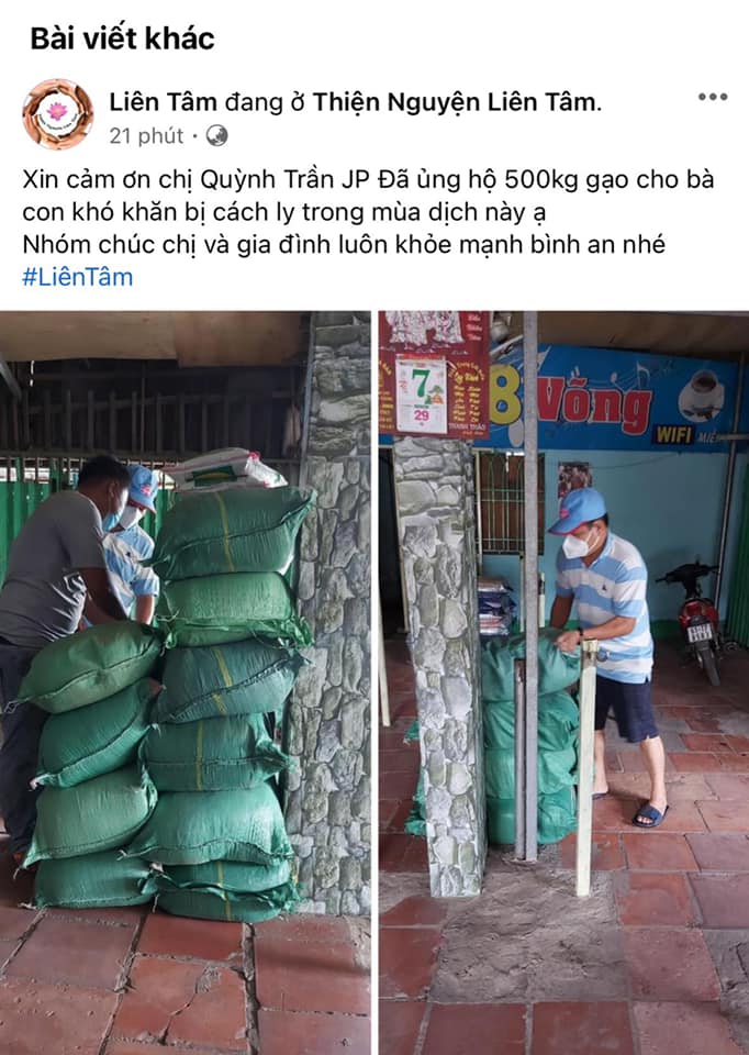 Nghệ sĩ Việt Hương đứng ra nhận 500kg gạo ủng hộ từ Youtuber Quỳnh Trần JP
