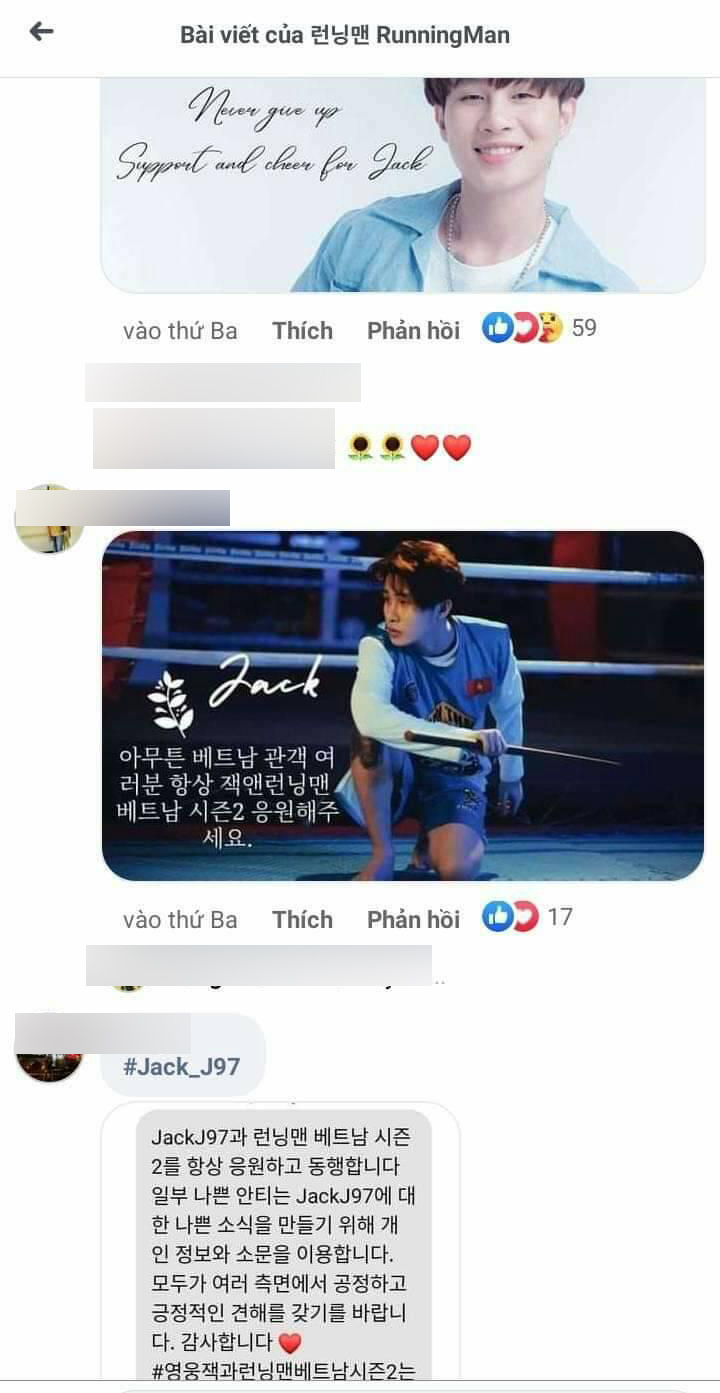Xôn xao thông tin fan Jack tràn sang fanpage của Running Man Hàn Quốc để ủng hộ thần tượng?