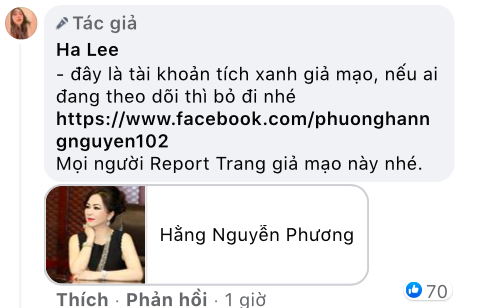 Fanpage có tích xanh của bà Phương Hằng bốc hơi, xuất hiện hàng loạt tài khoản giả mạo?
