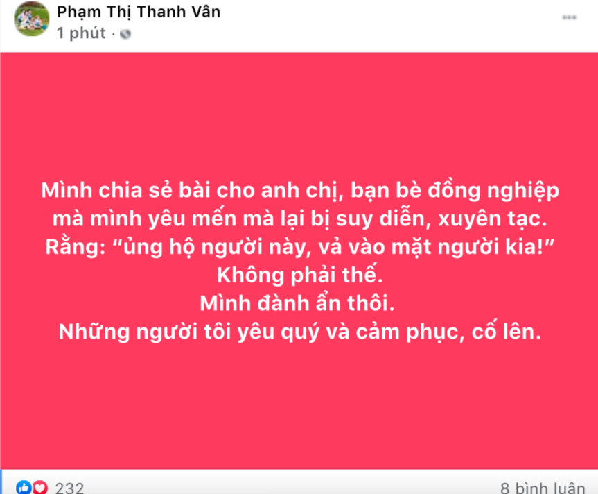 Ốc Thanh Vân thông báo ẩn bài đăng liên quan đến chuyện từ thiện của MC Trấn Thành vì bị xuyên tạc
