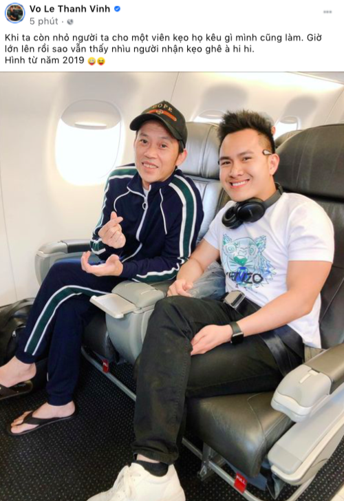 Con trai chia sẻ hình ngồi trên máy bay cùng NSUT Hoài Linh, thực hư chuyện sang Mỹ ra sao?