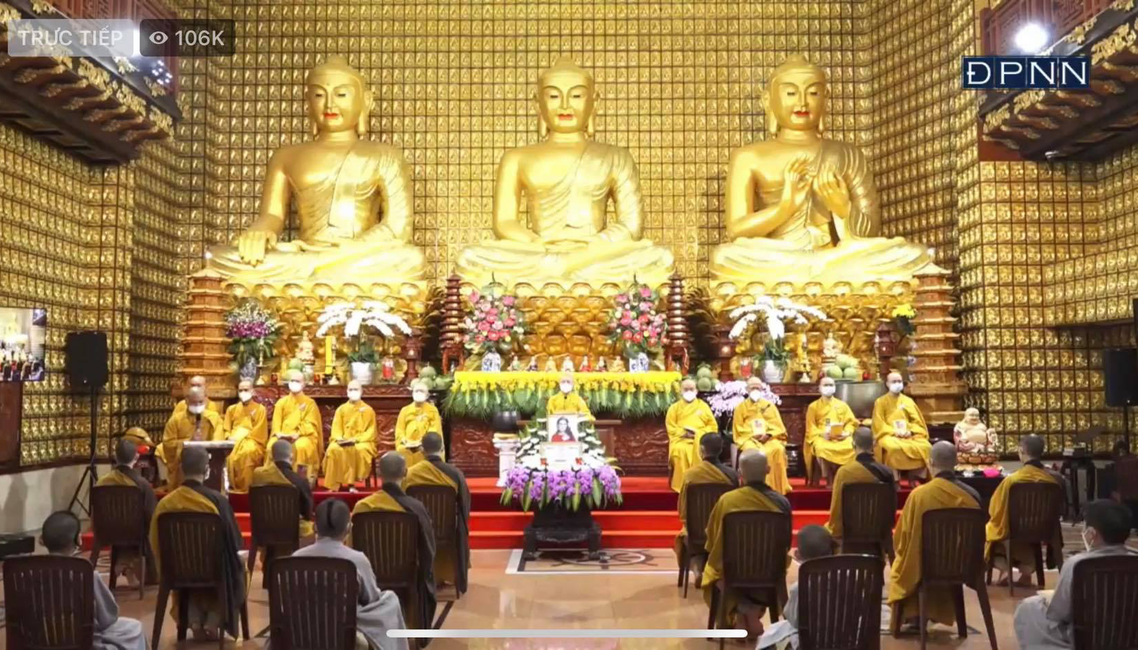 Toàn cảnh buổi lễ cầu siêu tại chùa Giác Ngộ cho cố ca sĩ Phi Nhung