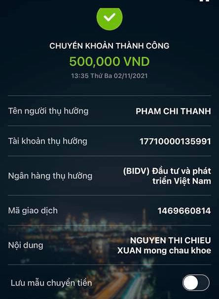 Nữ nghệ sĩ Chiều Xuân - 500 nghìn đồng